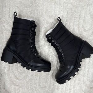 Black Lace-Up Ankle Boots